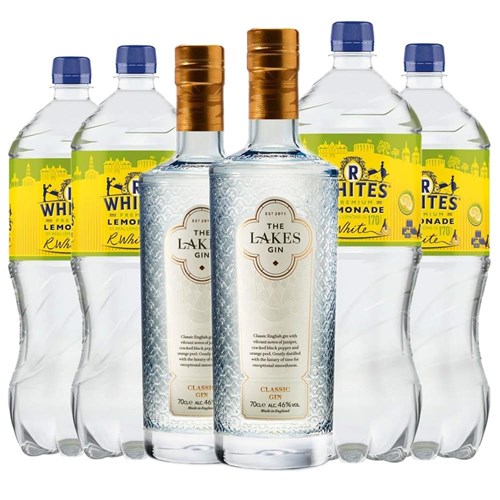 Case of 6 with The Lakes Gin 70cl and R. White’s Lemonade | Spirit & Mixer Set